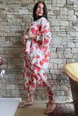 Daughter Of Ibiza Cabbage Rose Balloon Sleeve Shirt Scarlet 